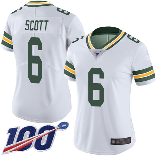 Green Bay Packers Limited White Women #6 Scott J K Road Jersey Nike NFL 100th Season Vapor Untouchable->women nfl jersey->Women Jersey
